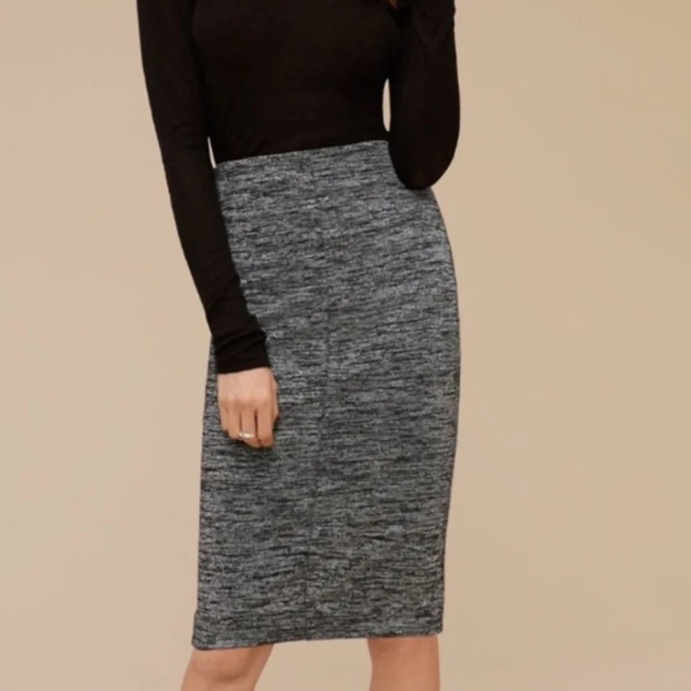 New with tag ARITZIA Wilfred Azeveda Stretchy Pencil Skirt in Heather Black - Picture 1 of 7
